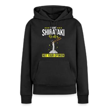 Nouilles Shiritaki - Sweat à capuche Premium bio Femme - noir - Devant - Julia (174cm)