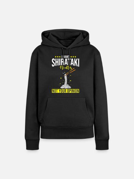 Shiritaki Nudeln - Frauen Premium Bio Hoodie - Schwarz