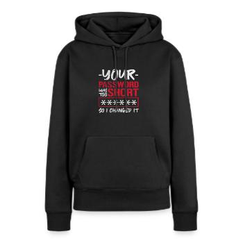 Hacker - Sweat à capuche Premium bio Femme - noir - Devant - Julia (174cm)