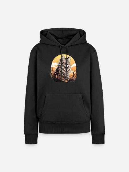 Maine Coon - Frauen Premium Bio Hoodie - Schwarz
