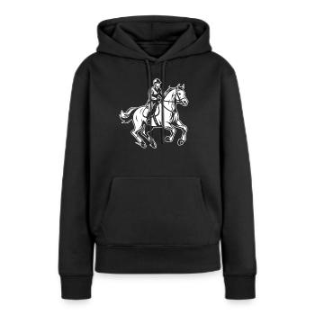 Pferd Reitsport - Frauen Premium Bio Hoodie - Schwarz - Vorne - Julia (174cm)