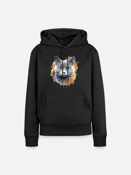British Shorthair - Frauen Premium Bio Hoodie - Schwarz