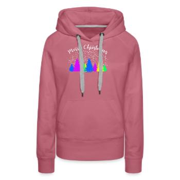 Merry Christmas Colorful Fir Forest - Women’s Premium Organic Hoodie - mauve - Front - Isabella (175cm)
