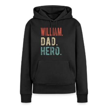 William Papa Held - Frauen Premium Bio Hoodie - Schwarz - Vorne - Julia (174cm)