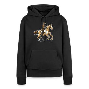 Sports équestres équestres à cheval - Sweat à capuche Premium bio Femme - noir - Devant - Julia (174cm)