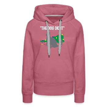 Verschmitzte Katze Schuld auf Hund Geschenk - Frauen Premium Bio Hoodie - Malve - Vorne - Isabella (175cm)