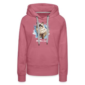 Ragdoll - Frauen Premium Bio Hoodie - Malve - Vorne - Isabella (175cm)