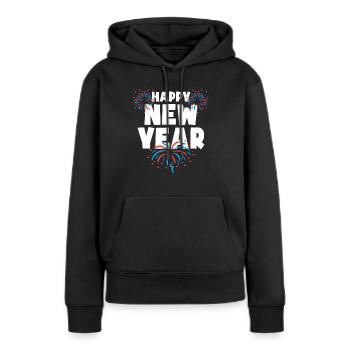 Happy New Year - Frauen Premium Bio Hoodie - Schwarz - Vorne - Julia (174cm)