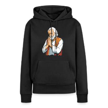 Christ Christentum Beten - Frauen Premium Bio Hoodie - Schwarz - Vorne - Julia (174cm)