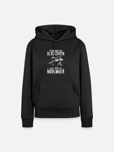 Schmied - Frauen Premium Bio Hoodie - Schwarz