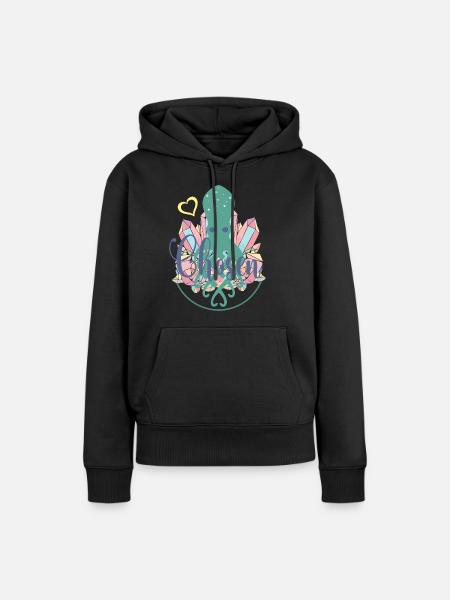 Kristallquallen-Herz - Frauen Premium Bio Hoodie - Schwarz