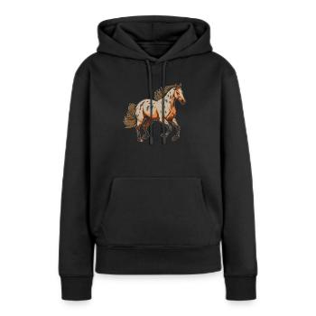 Sports équestres équestres à cheval - Sweat à capuche Premium bio Femme - noir - Devant - Julia (174cm)