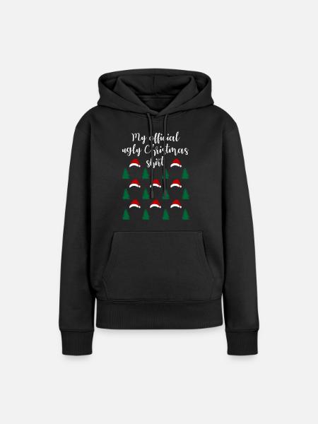 Lustiger Weihnachtswald Weihnachtsshirt - Frauen Premium Bio Hoodie - Schwarz