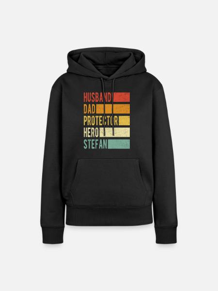 Stefan Name Papa Geschenk - Frauen Premium Bio Hoodie - Schwarz