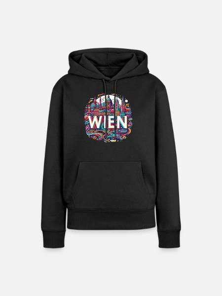 Wien Österreich Wien Souvenir Art - Frauen Premium Bio Hoodie - Schwarz