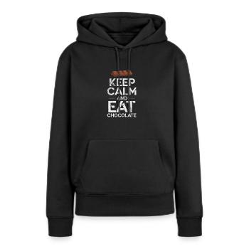 Schokolade - Frauen Premium Bio Hoodie - Schwarz - Vorne - Julia (174cm)