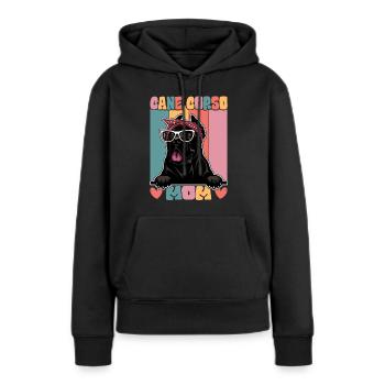Cane Corso Maman - Sweat à capuche Premium bio Femme - noir - Devant - Julia (174cm)