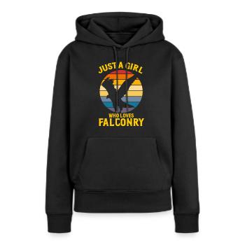 Falknerei Ornithologie Geschenk - Frauen Premium Bio Hoodie - Schwarz - Vorne - Julia (174cm)