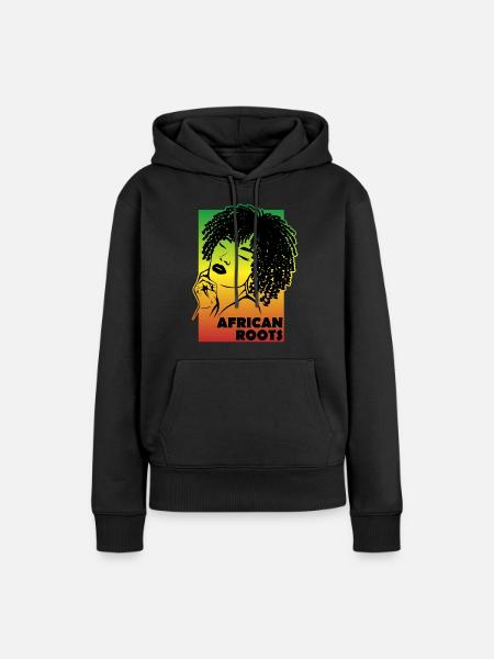 Kulturelles Erbe African Roots - Frauen Premium Bio Hoodie - Schwarz