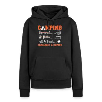camping Challenge accepted - Frauen Premium Bio Hoodie - Schwarz - Vorne - Julia (174cm)