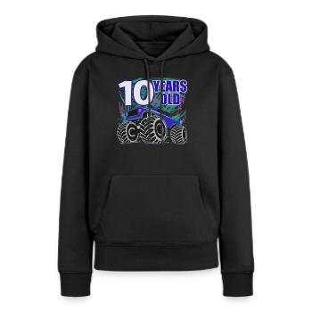 10e anniversaire Monster Truck Power - Sweat à capuche Premium bio Femme - noir - Devant - Julia (174cm)