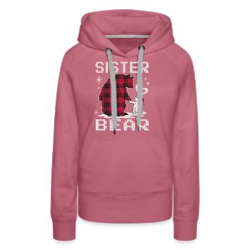 Sister Bear - Frauen Premium Bio Hoodie - Malve - Vorne - Isabella (175cm)