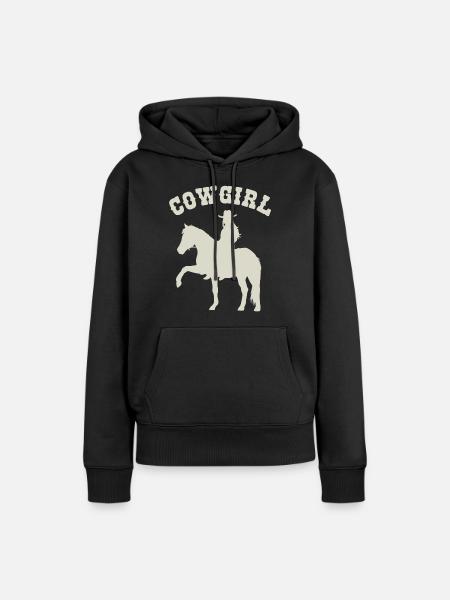 Reitsilhouette Einfach Stilvoll - Frauen Premium Bio Hoodie - Schwarz