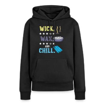 Mèche, épile et refroidit. - Sweat à capuche Premium bio Femme - noir - Devant - Julia (174cm)