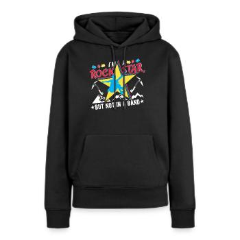 Ich bin ein , aber nicht in einer Band - Frauen Premium Bio Hoodie - Schwarz - Vorne - Julia (174cm)