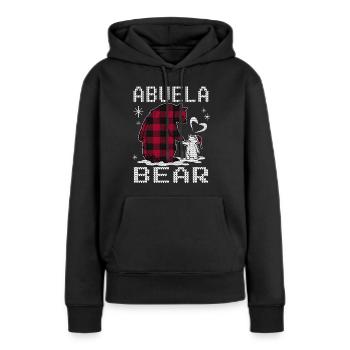 Abuela Bear - Frauen Premium Bio Hoodie - Schwarz - Vorne - Julia (174cm)