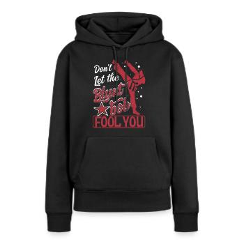 Ne vous laissez pas tromper par le bob émoussé - Sweat à capuche Premium bio Femme - noir - Devant - Julia (174cm)