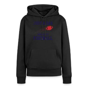 Vater & Fußball - Ein wahres Team - Frauen Premium Bio Hoodie - Schwarz - Vorne - Julia (174cm)