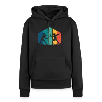 Sports d’escrime - Sweat à capuche Premium bio Femme - noir - Devant - Julia (174cm)