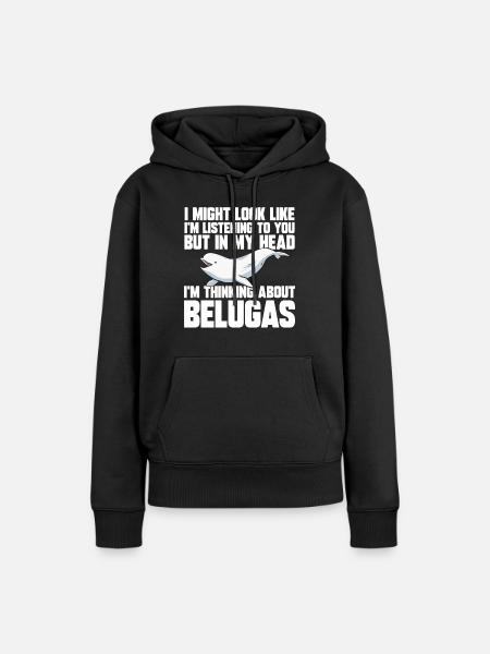 Weißwal Beluga Wal - Frauen Premium Bio Hoodie - Schwarz