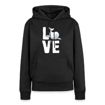 Weißwal Beluga Wal - Frauen Premium Bio Hoodie - Schwarz - Vorne - Julia (174cm)