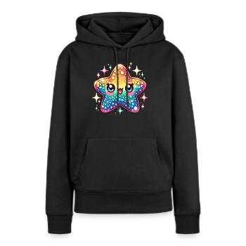 Seestern Kawaii Niedliches Meeresleben - Frauen Premium Bio Hoodie - Schwarz - Vorne - Julia (174cm)