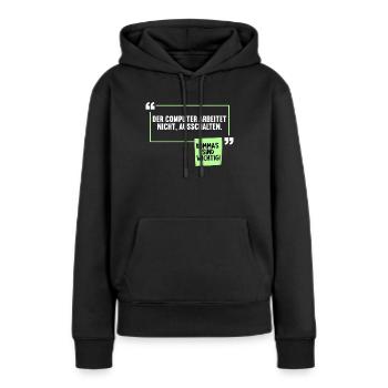 Lustiger Komma Satzzeichen Spruch Deutschlehrer - Frauen Premium Bio Hoodie - Schwarz - Vorne - Julia (174cm)