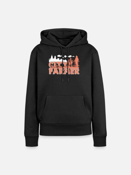 Städtischer Bauer - Frauen Premium Bio Hoodie - Schwarz