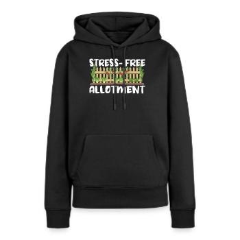 Attribution sans stress - Sweat à capuche Premium bio Femme - noir - Devant - Julia (174cm)
