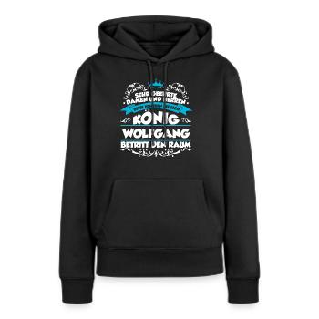 Wolfgang Name Design - Frauen Premium Bio Hoodie - Schwarz - Vorne - Julia (174cm)