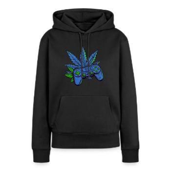 Contrôleur du cannabis - Sweat à capuche Premium bio Femme - noir - Devant - Julia (174cm)