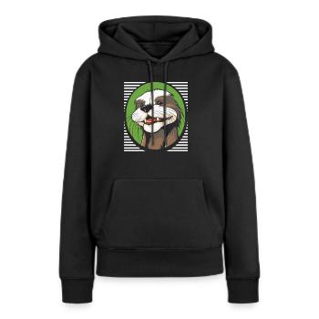 Ratel de blaireau au miel - Sweat à capuche Premium bio Femme - noir - Devant - Julia (174cm)