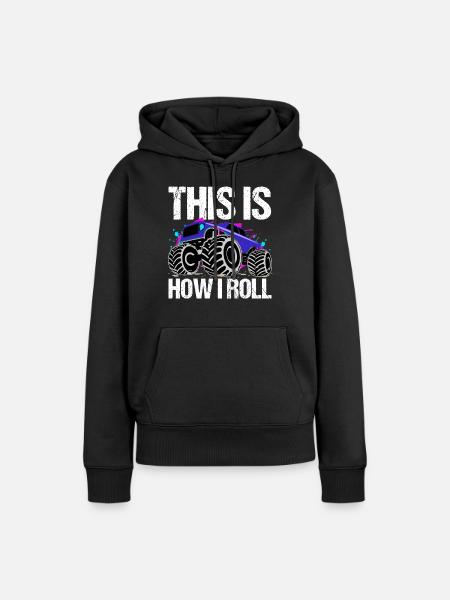 Rollender Monstertruck Abenteuer Drang - Frauen Premium Bio Hoodie - Schwarz