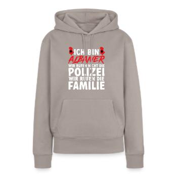 Albanische Flagge Albanischer Adler Shqiponja - Frauen Premium Bio Hoodie - Taupe - Vorne - Julia (174cm)