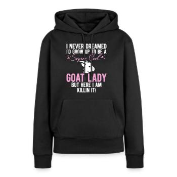 Chèvre maman chèvre cadeau chèvre amant dire - Sweat à capuche Premium bio Femme - noir - Devant - Julia (174cm)