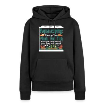 Les poissons peuvent vivre en harmonie, même si les humains ne le peuvent pas. - Sweat à capuche Premium bio Femme - noir - Devant - Julia (174cm)
