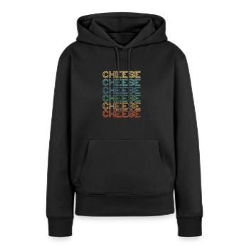 Fromage - Sweat à capuche Premium bio Femme - noir - Devant - Julia (174cm)