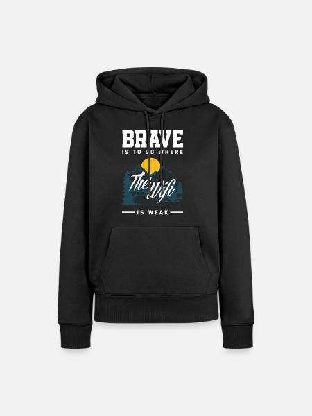 Lustiges Wandern Geschenk - Frauen Premium Bio Hoodie - Schwarz