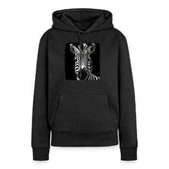 Zèbres réalistes Zèbre - Sweat à capuche Premium bio Femme - noir - Devant - Julia (174cm)