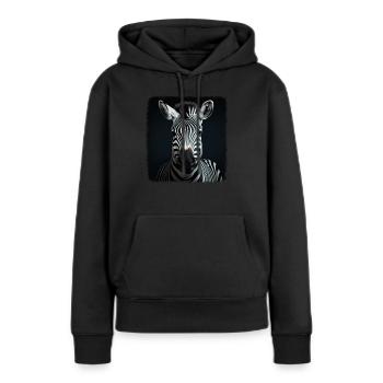 Zèbres réalistes Zèbre - Sweat à capuche Premium bio Femme - noir - Devant - Julia (174cm)